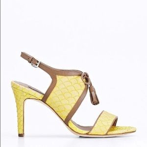 Ann Taylor “Gwen” Lace Up Exotic Leather Heels